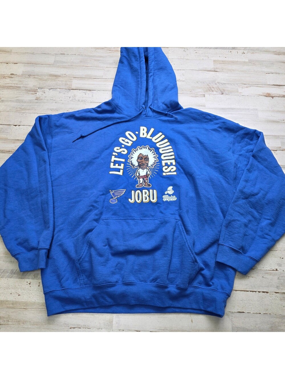 St Louis Blues Jobu Hoodie XL Blue Let's Go Blues Voodoo Doll Major League NHL